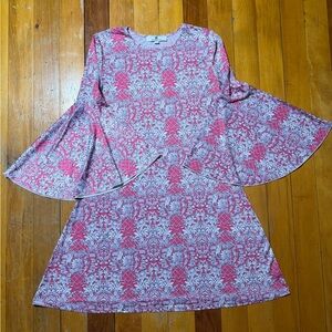 Jean-Pierre Klifa Paris Pink Bell Sleeve Dress L